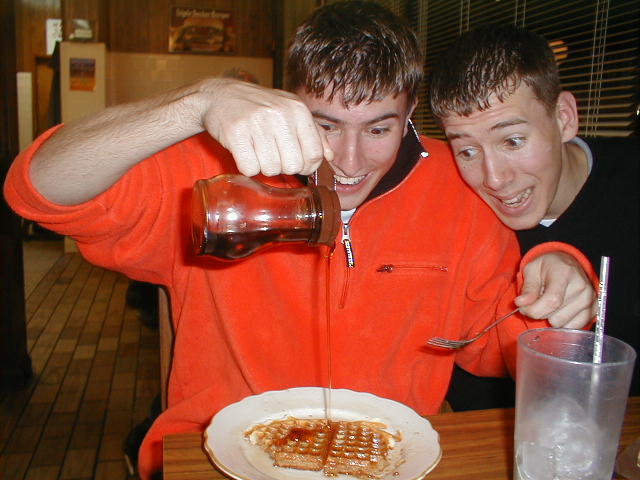 Kevin & Patrick Pouring Syrup