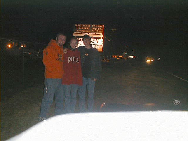 Michael Wayne, Winter & Bailey at the Huddle House Road Sign