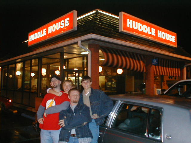 Bailey, Michael Wayne, Josh, & Keli outside the Huddle House